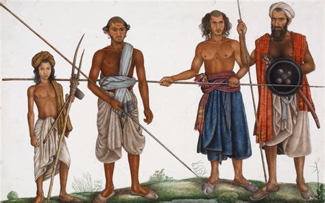 Four Tribal Warriors Ca 18151816 Northern India