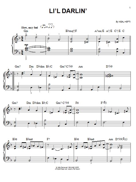 Li L Darlin By Count Basie Sheet Music For Easy Piano At Sheet Music