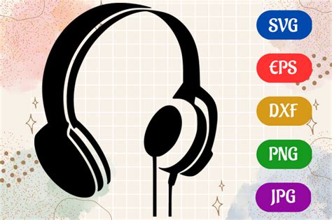 Headphones Silhouette Svg Eps Dxf Graphic By Creative Oasis