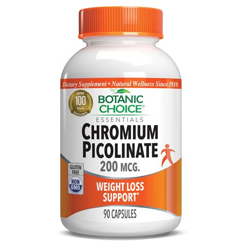 Buy Chromium Picolinate 200 Mcg 90 Capsules Botanic Choice