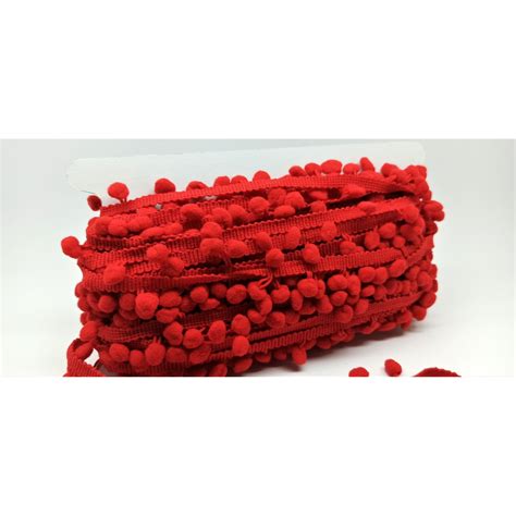 Fita Grelot 25 Metros Pompom Vermelho 25mm Shopee Brasil