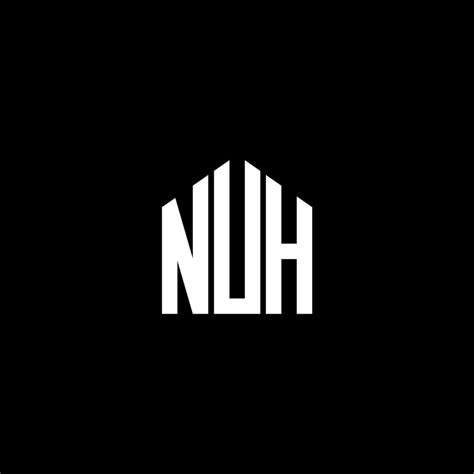 NUH letter logo design on BLACK background. NUH creative initials ...