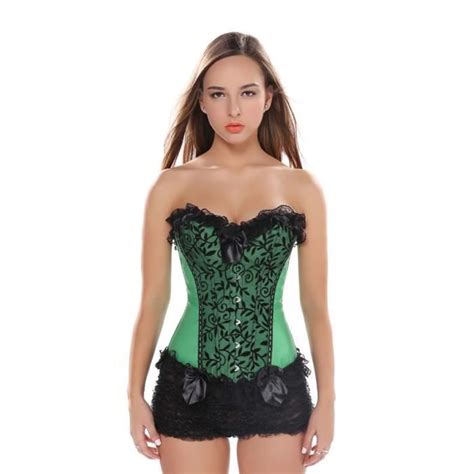 Bustier Femme Corset Et Bustier En Satin Fleurs Lingerie Sexy