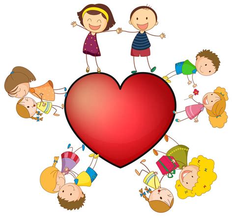 Children And Heart 418632 Vector Art At Vecteezy