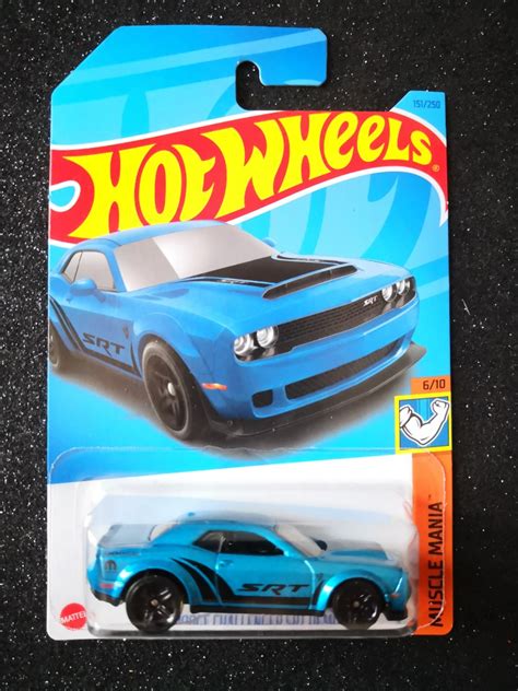 Hot Wheels 18 Dodge Challenger SRT Demon Blue 2023 Hobbies Toys