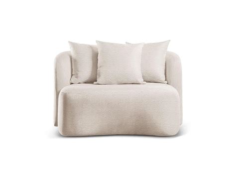 Sofá Curvo Orgânico Orion bouclé Nude 400 o Melhor Preço é no Zoom