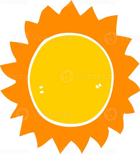 Flat Color Style Cartoon Sun Png