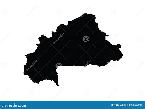 Burkina Faso Outline Map Country Shape Stock Vector Illustration Of