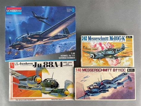 Group of 4 WW2 German Bomber Plane Model Kits - Matthew Bullock Auctioneers