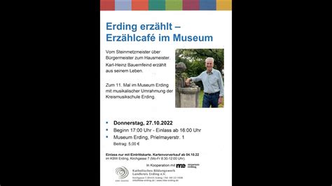 Erding erzählt Erzählcafé im Museum Erding am 27 10 2022 YouTube