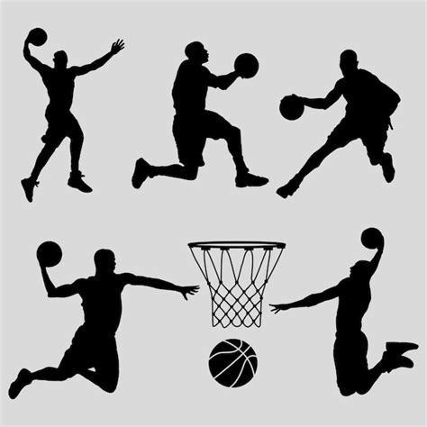 Premium Vector Basketball Player Silhouette Basketball Elements