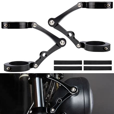 Kicry Universal Motorcycle Headlight Mounting Bracket Black Mm