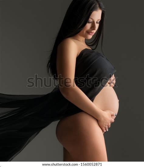 Elegant Pregnant Woman Posing Nude Cloth Stock Photo Shutterstock