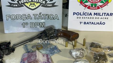 Pm Prende Traficante Transportando Drogas Arma De Fogo E Dinheiro No Habitasa Contilnet Notícias