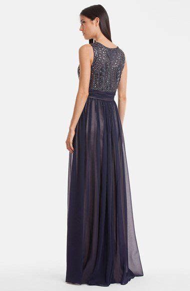 Js Collections Beaded Bodice Chiffon Gown Nordstrom Beaded Chiffon