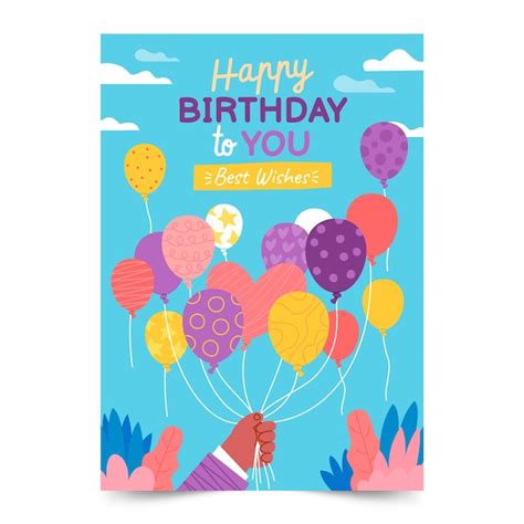 Premium Vector | Birthday greeting card template