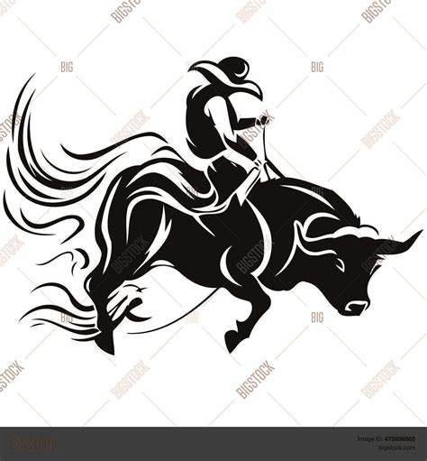 Cowboy Man Riding Vector Photo Free Trial Bigstock