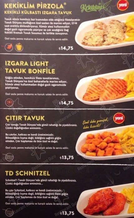 Menu at Tavuk Dünyası Ankara Ayaş Ankara Yolu Blv No 93