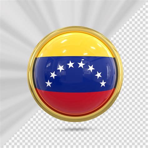 Icono De La Bandera De Venezuela Con Render 3d Dorado Archivo PSD Premium