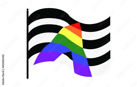 Vector Illustration Of The Waving Straight Ally Pride Flag On White