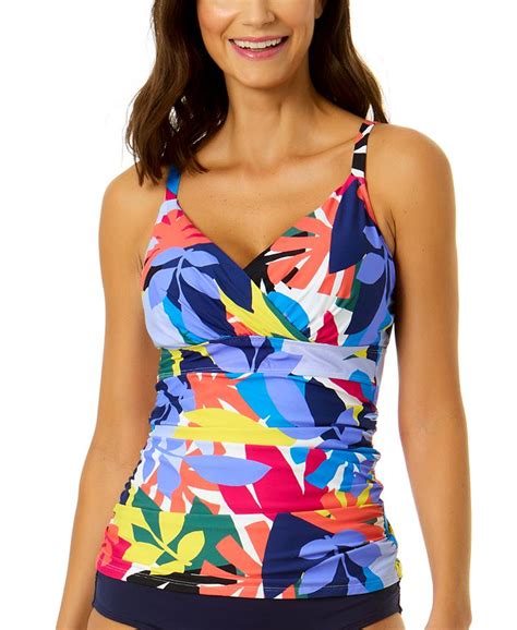 Anne Cole Womens Printed Underwire Tankini Top Macys