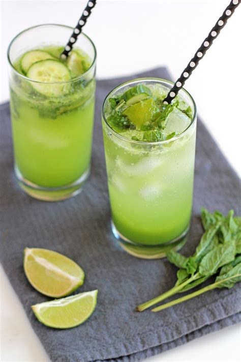 Non Alcoholic Cucumber Mojito Cucumber Vodka Drinks Aip Drinks Cucumber Uses Lemonade