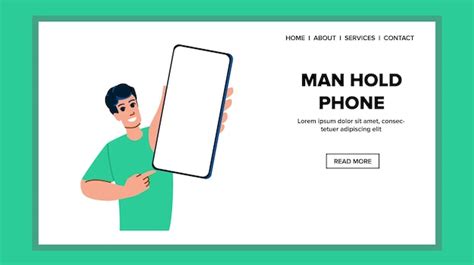 Premium Vector Man Hold Phone Vector