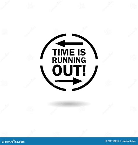 Time is Running Out Clock Icon Logo with Shadow Stock Vector - Illustration of late, people ...