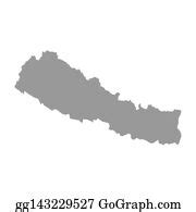 220 Nepal Silhouette Map Clip Art Royalty Free GoGraph