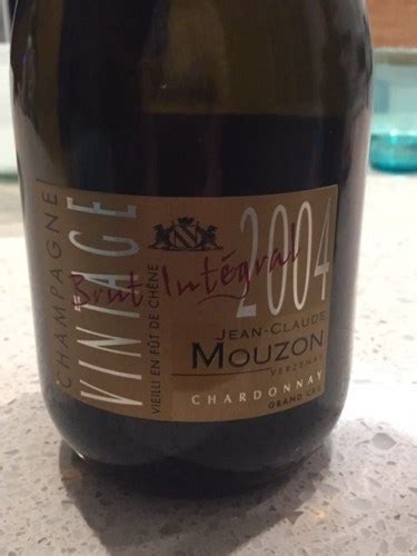 Jean Claude Mouzon Chardonnay Vintage Brut Integral Champagne Grand Cru