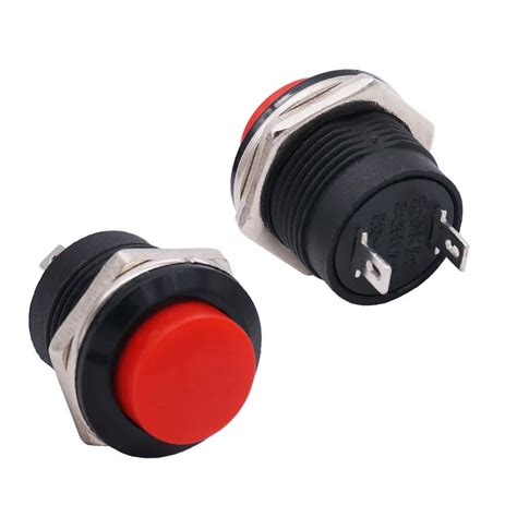 16mm 2 Pin R13 507 Momentary Round Push Button Red Pack Of 2 Roboticsdna