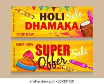 Website Header Banner Holi Dhamaka Super Stock Vector Royalty Free