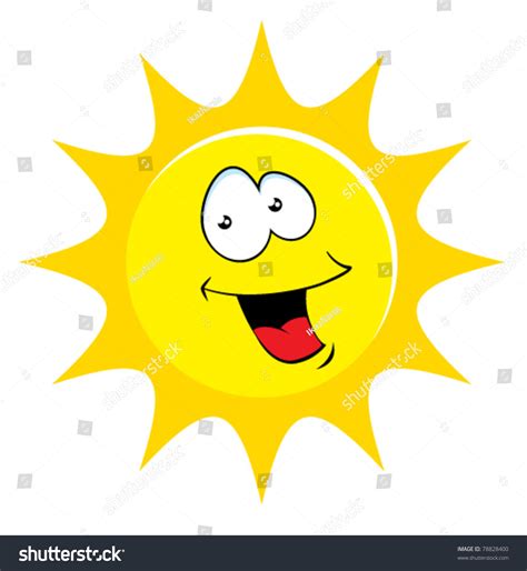 Happy Sun Cartoon Illustration Stock Vector 78828400 Shutterstock