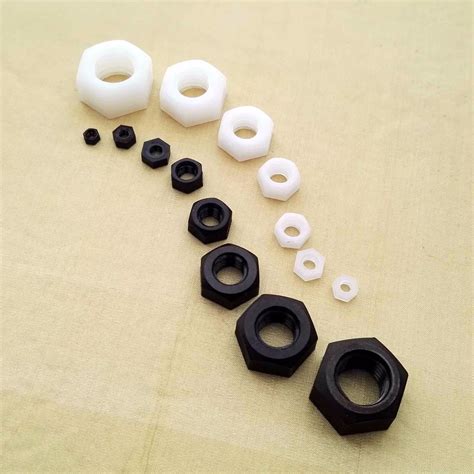 25 100pc M2 M3 M4 M5 M6 M8 M10 M12 Nylon Plastic Metric Threaded Hex