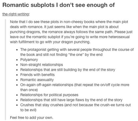 Romantic Subplots You Dont See Enough Of Writing Dialogue Book Writing Tips Writing Tips