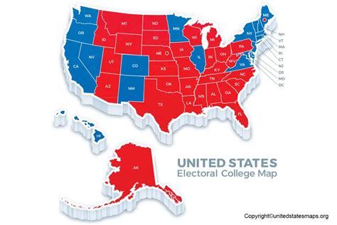 Us Electoral Map Us Electoral College Map Printable