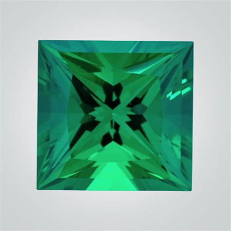 Lab Created Colombian Emerald Inclusions Square Cubic Zirconia CZ