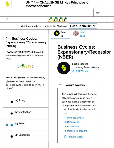 Sophia Macroeconomics Unit 1 Challenge 1 1 Question 4 Answer 4