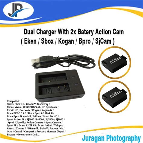 Jual Dual Dock Charger Dan Baterai Battery Yi K Discovery Kogan