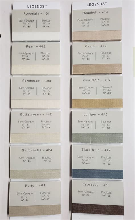 Hunter Douglas Color Chart - Infoupdate.org