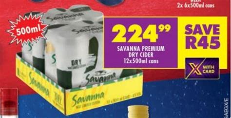 Savanna Premium Cider 12 X 500ml Cans Offer At Shoprite Liquor