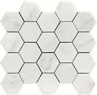 16 95 Carrara Carrera Venato Polished Arabesque Marble Mosaic Tile