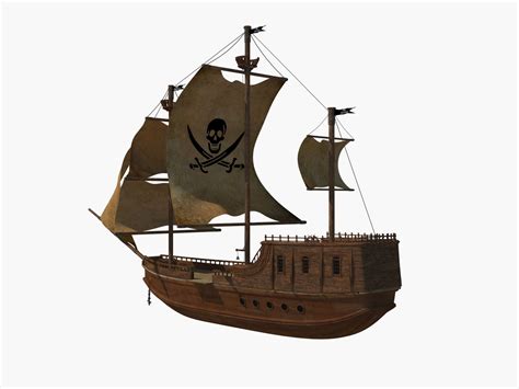 Pirate Ship D Model Max Obj Free D