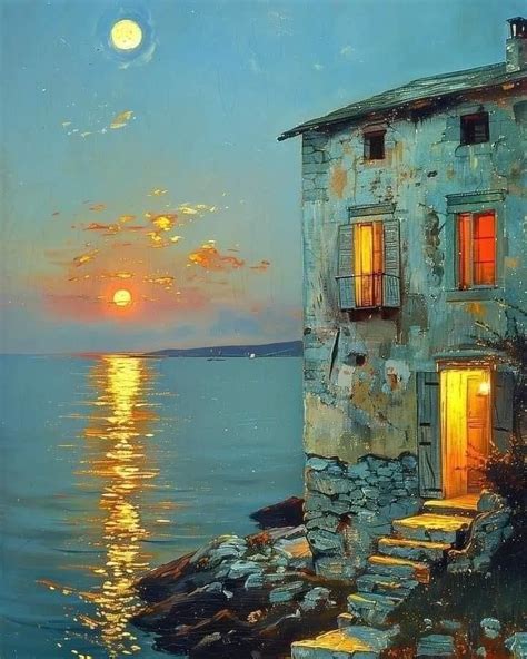 Pin By Judy Oleary On Beach Houses In 2024 Landscape Art Painting