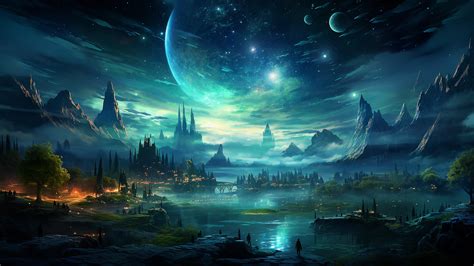 Fantasy World Planet Scenery 4K 2910j Wallpaper PC Desktop