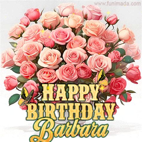 Birthday Wishes To Barbara With A Charming  Featuring Pink Roses