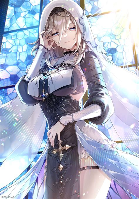 Tapety Honkai Impact Rd Aponia Dziewcz T Anime Nun Outfit Blond