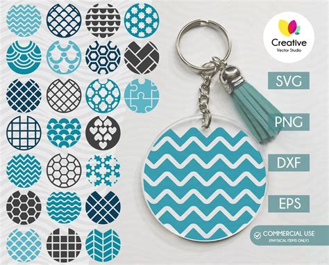 Drawing Illustration Keychain Patterns Svg Round Keychain Svg Circle