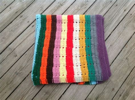 Vintage Colorful Stripe Crocheted Afghan Blanket By Jacklom3 Crochet