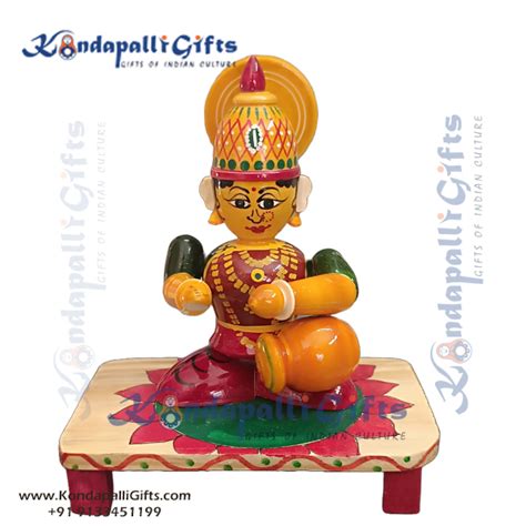 Buy Kondapalli Wooden Handmade Wooden Lakshmi Devi Idol Multicolor